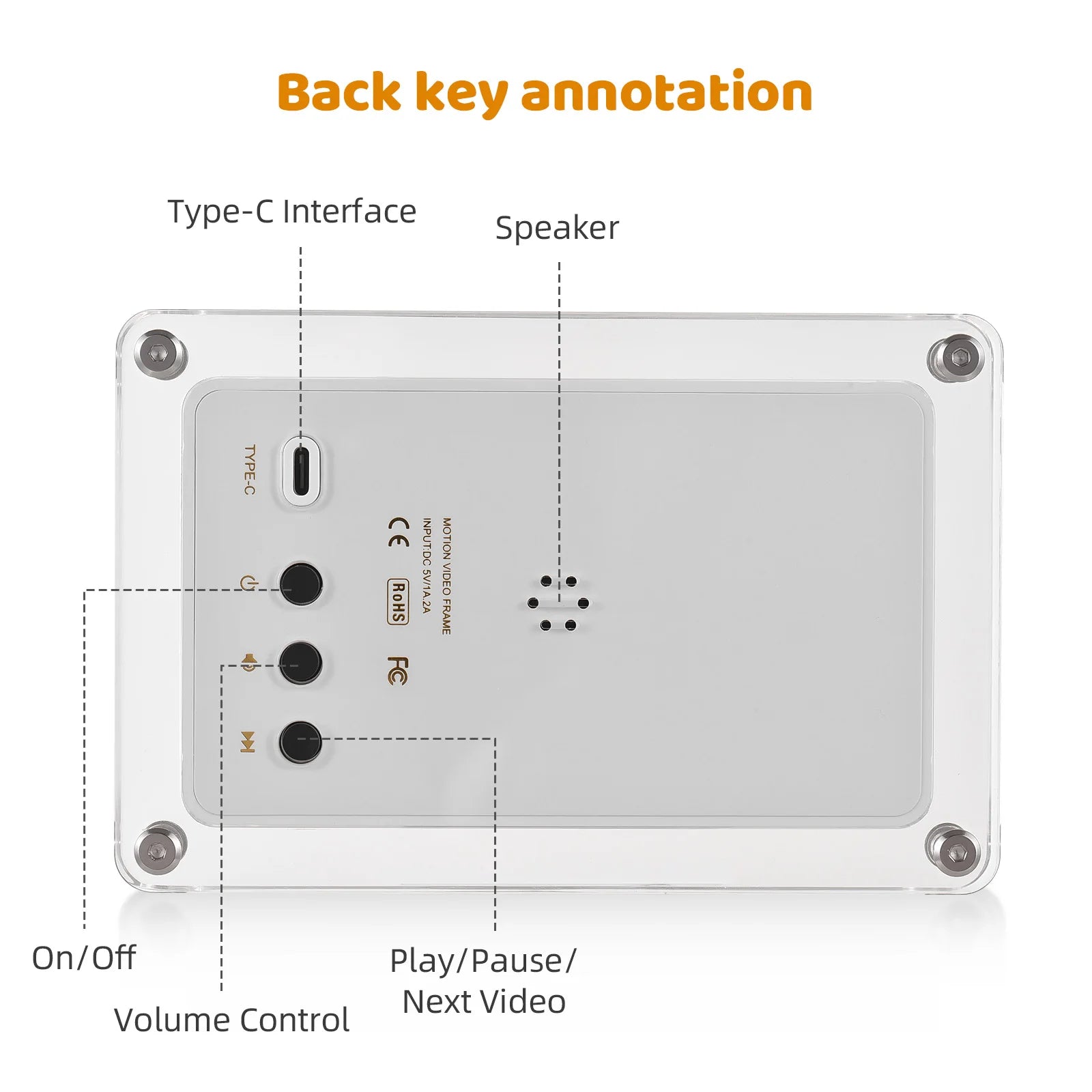 Smart akryl digital fotoramme