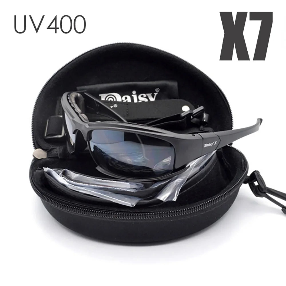 Tactical Photochromic Polarized Sunglasses with 5 Interchangeable Lenses TR90 Frame UV400 Protection for Fishing Cycling Shooting Airsoft Blue