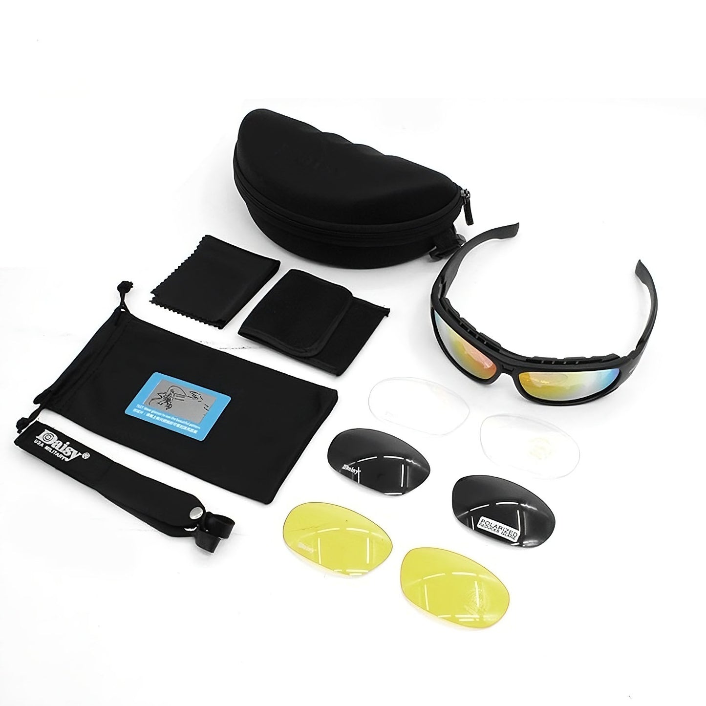 Tactical Photochromic Polarized Sunglasses with 5 Interchangeable Lenses TR90 Frame UV400 Protection for Fishing Cycling Shooting Airsoft Orange