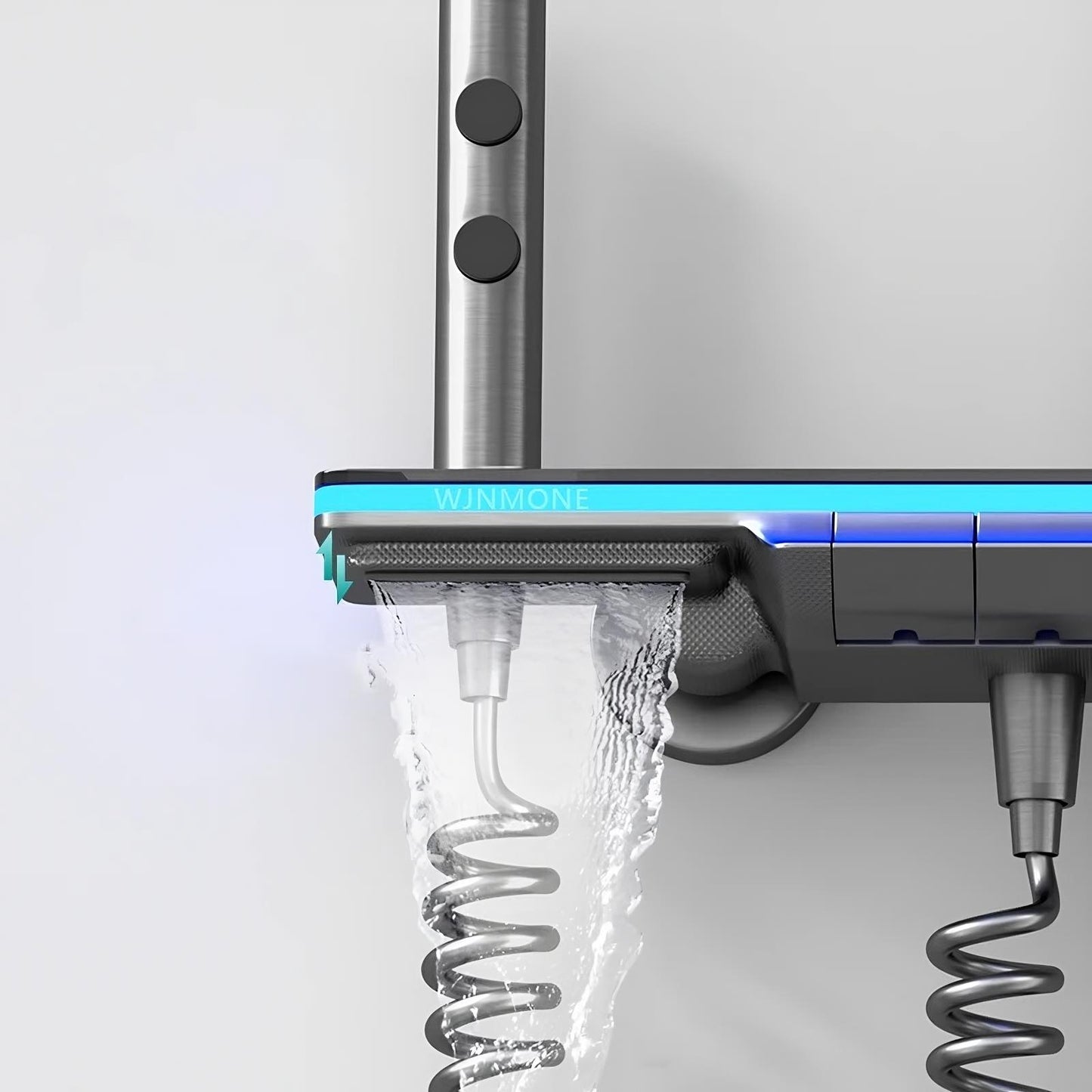 Thermostatic Luxury Shower System Set with Digital Temperature Display Piano Key Controls and LED Lighting