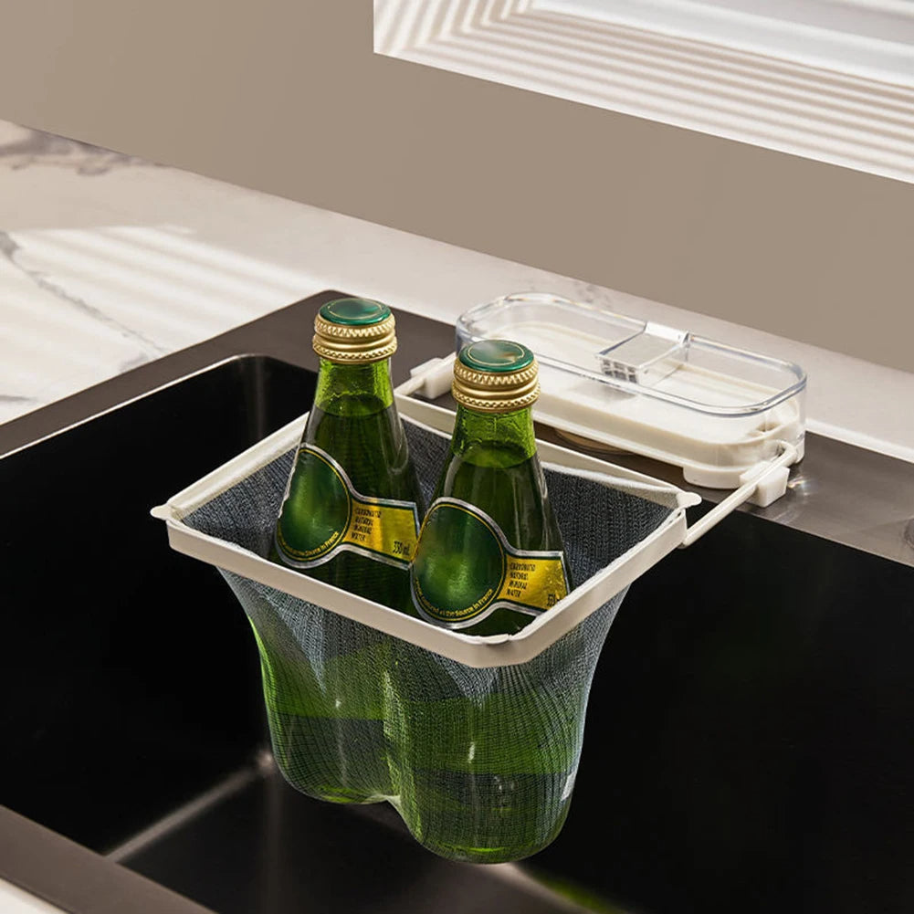 Triangle Filter Net for Kitchen Sink with Suction Cup Corner Drainage Strainer and Fine Mesh Bags