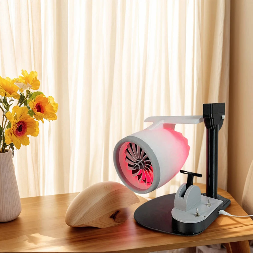 Ultrasonic Atomizer Jet Engine Fan Humidifier USB Powered Desktop Turbofan with Tail Light