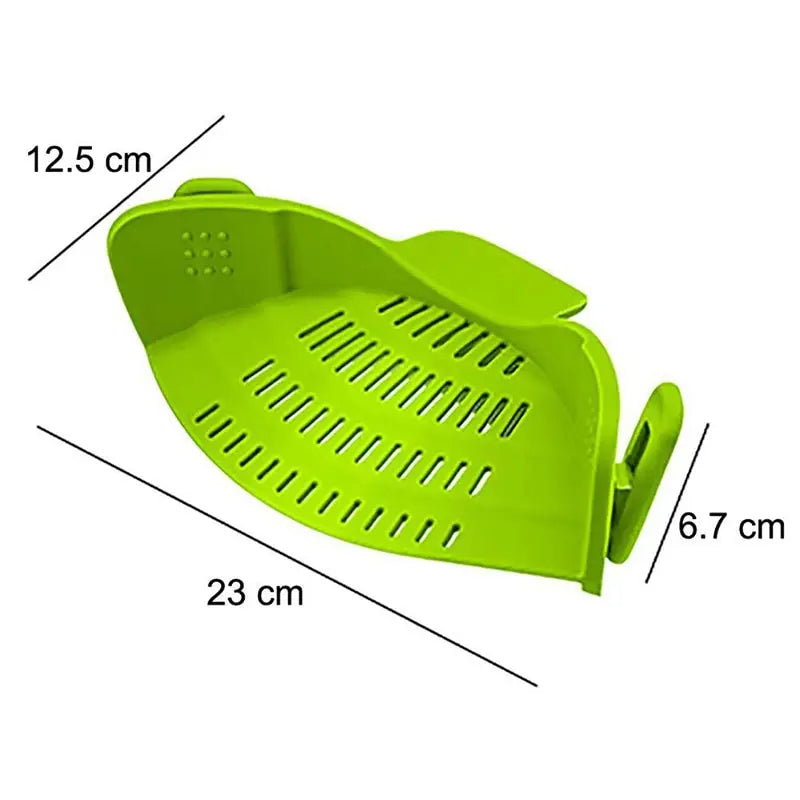 Universal Silicone Pot Strainer Clip Adjustable Clip On Colander for Pasta Vegetables and Canned Foods