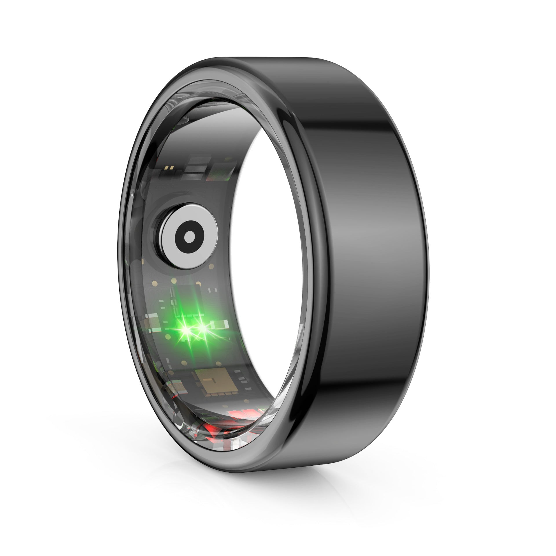 Smart Ring adatto a uomini e donne, realizzato con materiali resistenti, monitora salute, fitness, sonno e notifiche, elegante e compatto per l'uso quotidiano.
