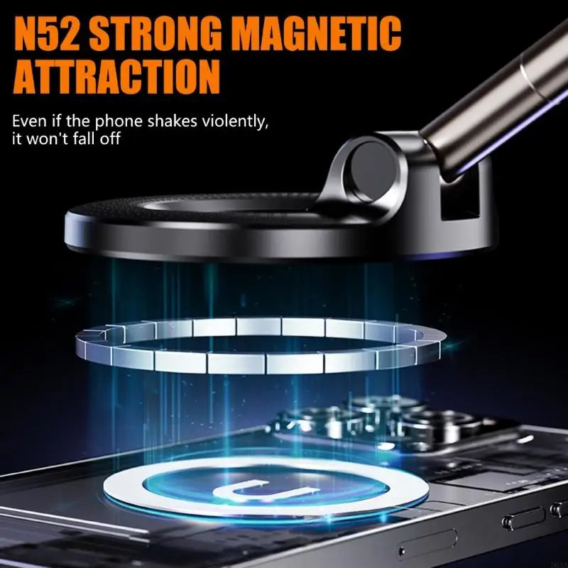 Vacuum Magnetic Phone Holder Universal MagSafe Compatible Suction Mount with 360 Rotation