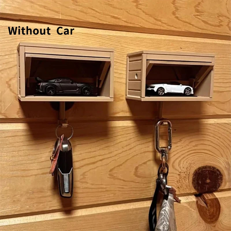 Wall Mounted Car Garage Key Holder with Opening Door 3D Printed Key Organizer for Car Enthusiasts