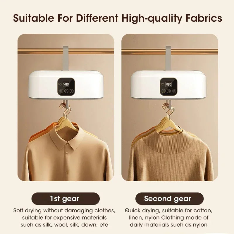 Adjustable Timer Electric Clothes Dryer Portable Travel Laundry