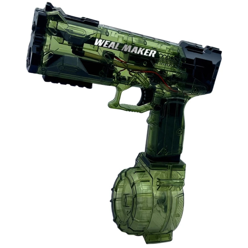 Automatic High Pressure Firing Electric Water Gun With Transparent Body And Magazines
