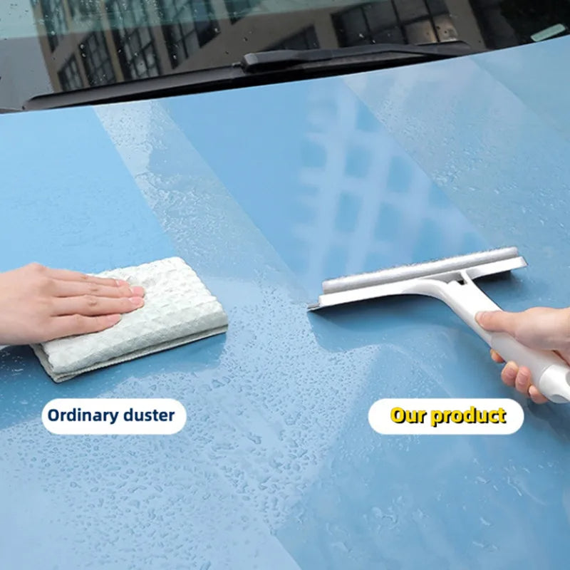 Car Window Cleaner Tool 3 in 1 With Spray Bottle Microfiber Scrub Wiper Blade Streak Free Cleaning