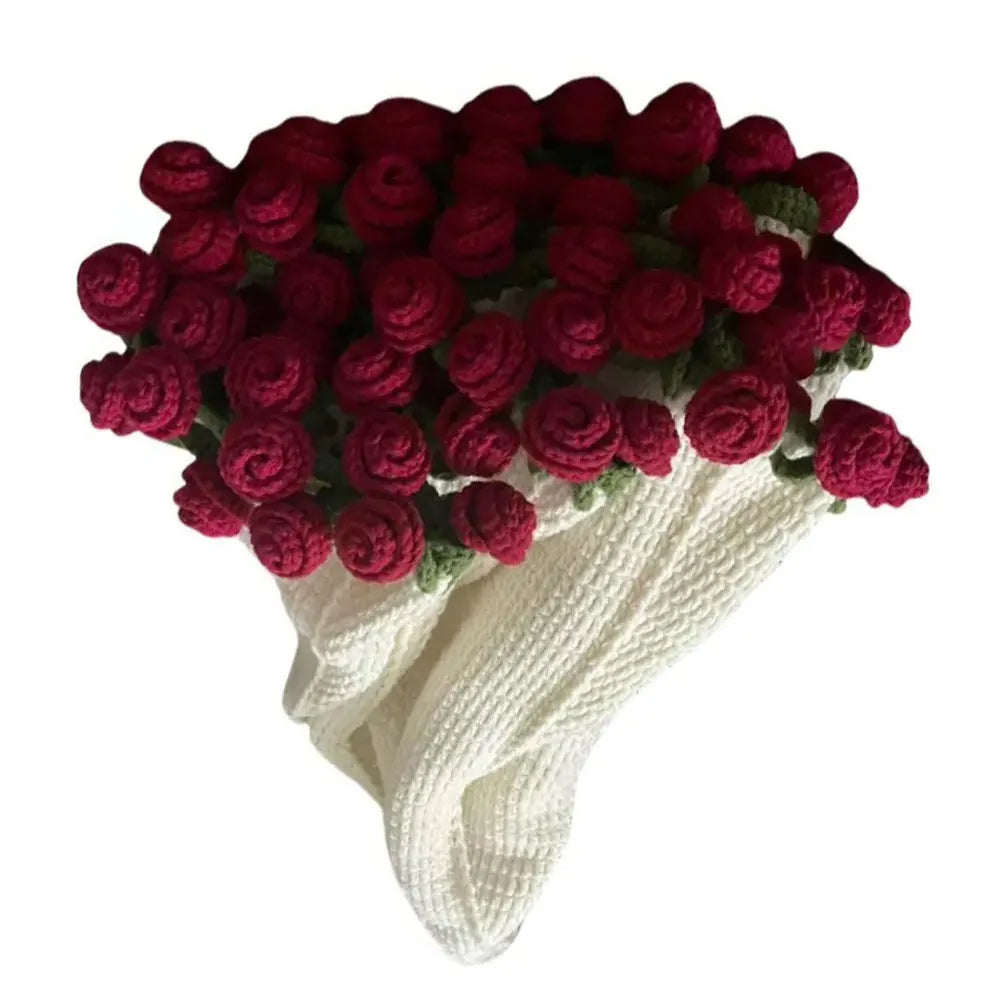 Coperta Colorata a Bouquet di Rose all'Uncinetto per il Soggiorno