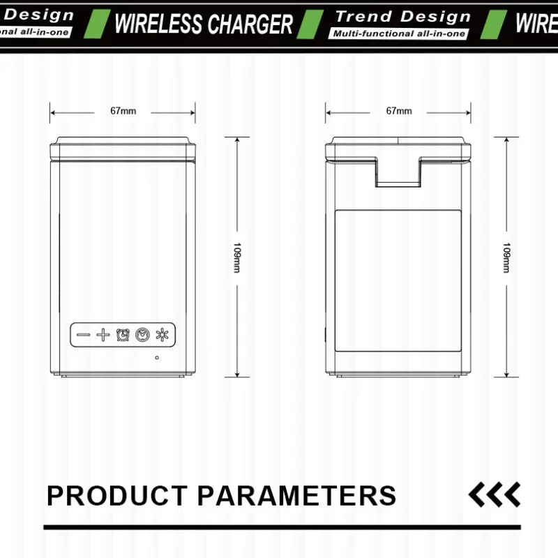 Compact 6 In 1 Magnetic Wireless Charger With Portable Speaker
