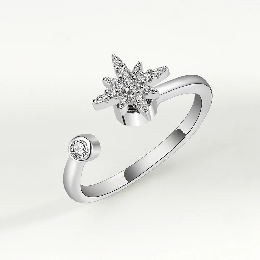 Kobber krystal Relief Angst Spinner Ring Justerbar Fidget