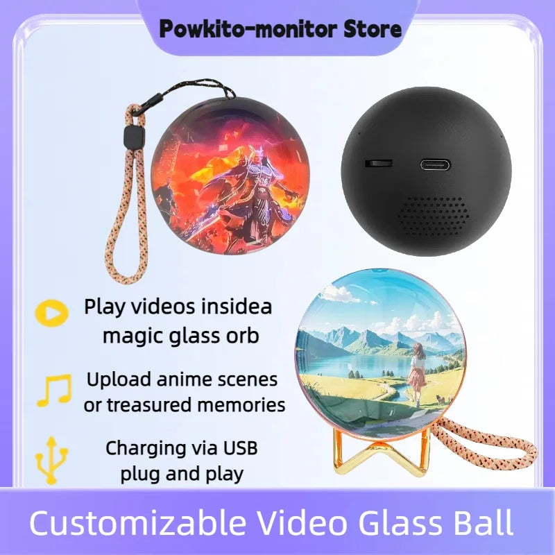 Customizable Crystal Ball 3D Video Display Sphere With Sound Playback