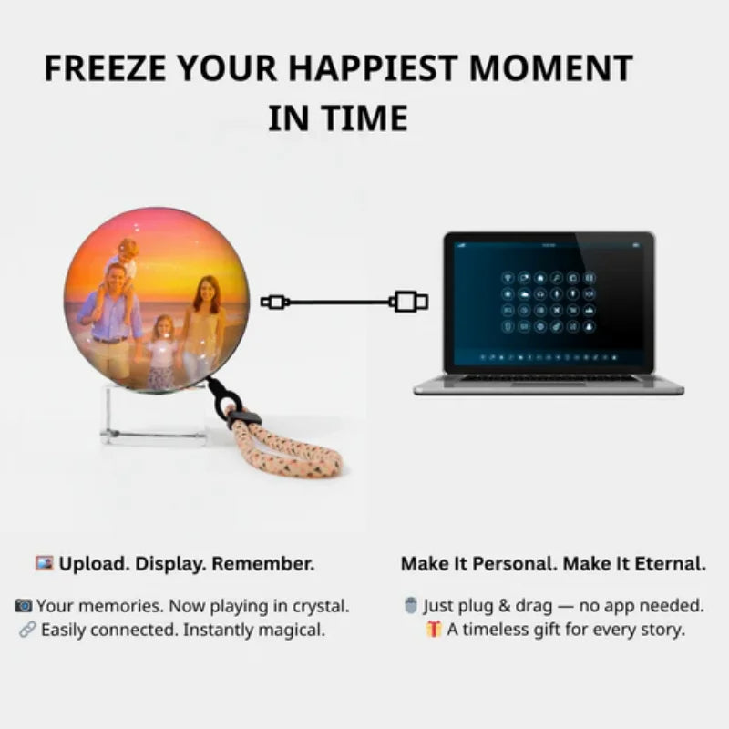 Digital Display Crystal Ball Customizable 3D Video Sphere With Sound Playback
