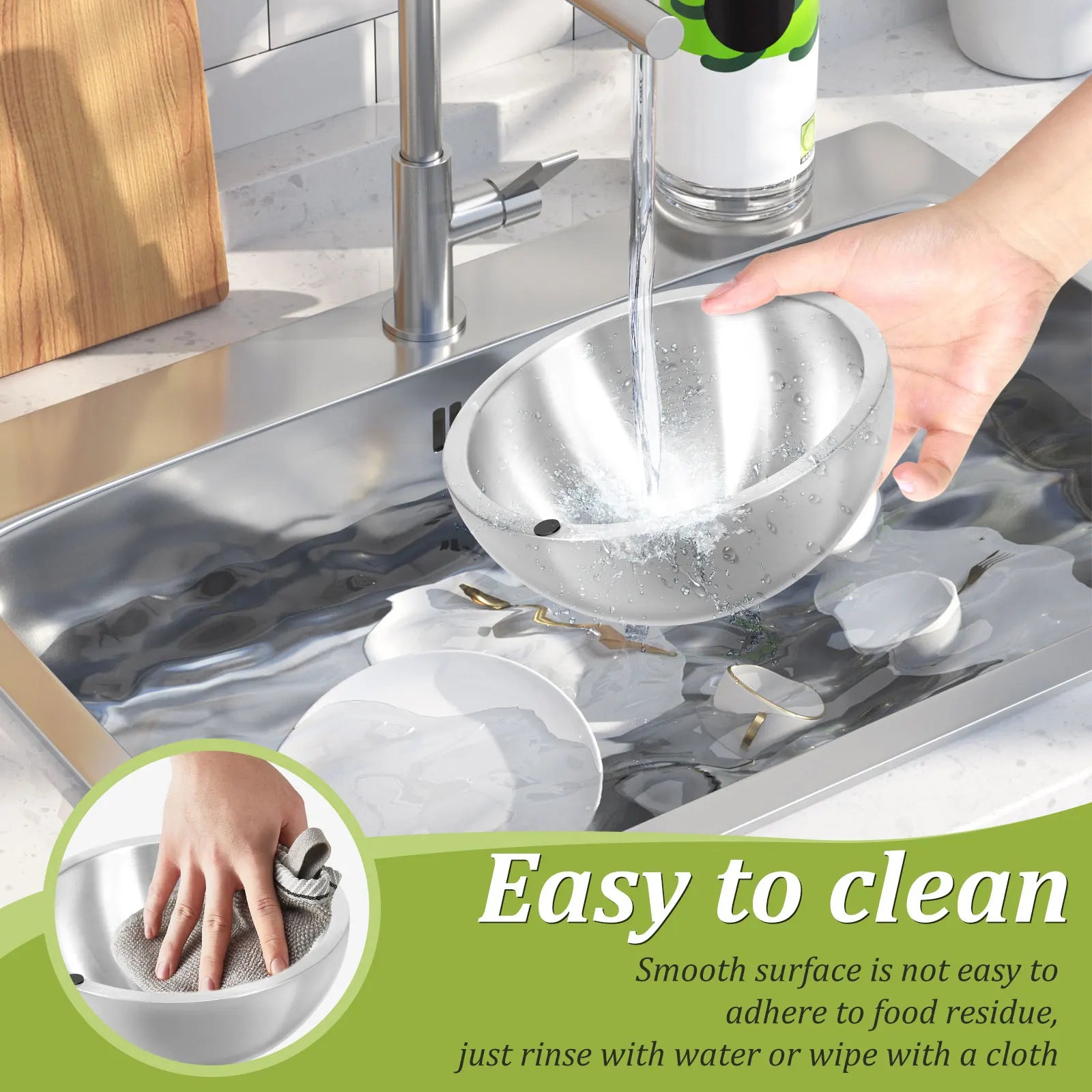 dobbeltlags kjøleskål i rustfritt stål