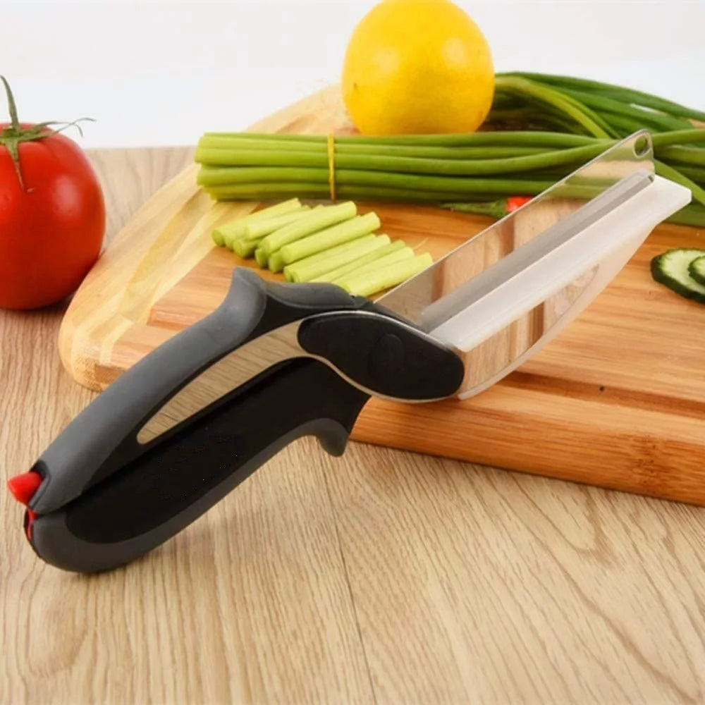 durable chop kitchen scissors with cutting board