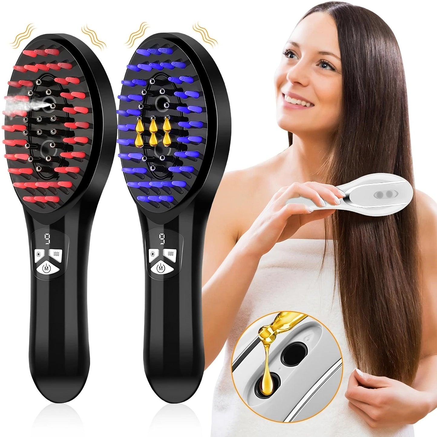 Electric EMS Hair Massage Comb With Spray Function
