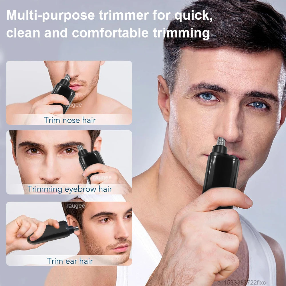 Electric Nose Hair Trimmer USB Rechargeable Cordless Grooming Tool