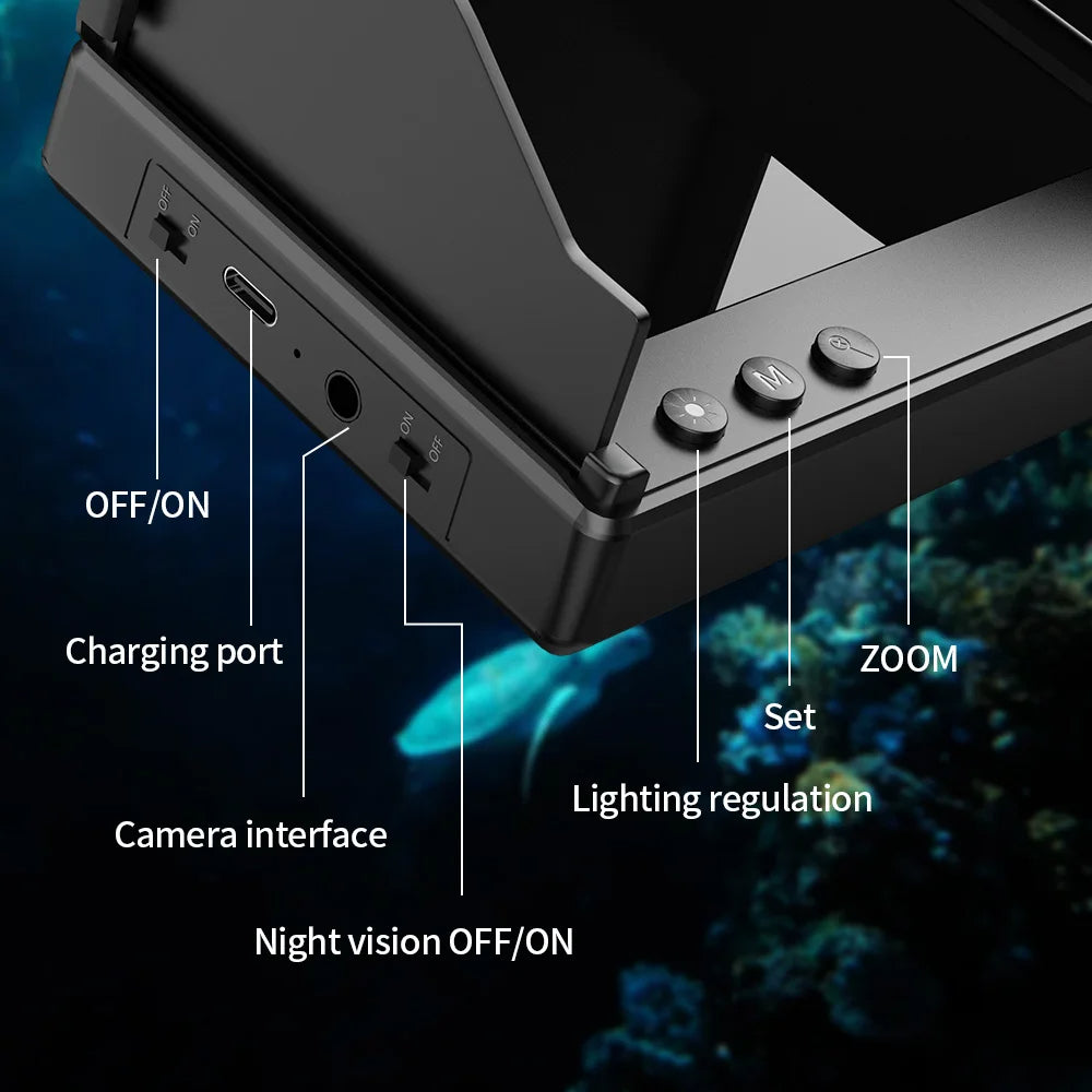 Telecamera Rilevatore di Pesci Portatile Subacquea per la Pesca Sportiva