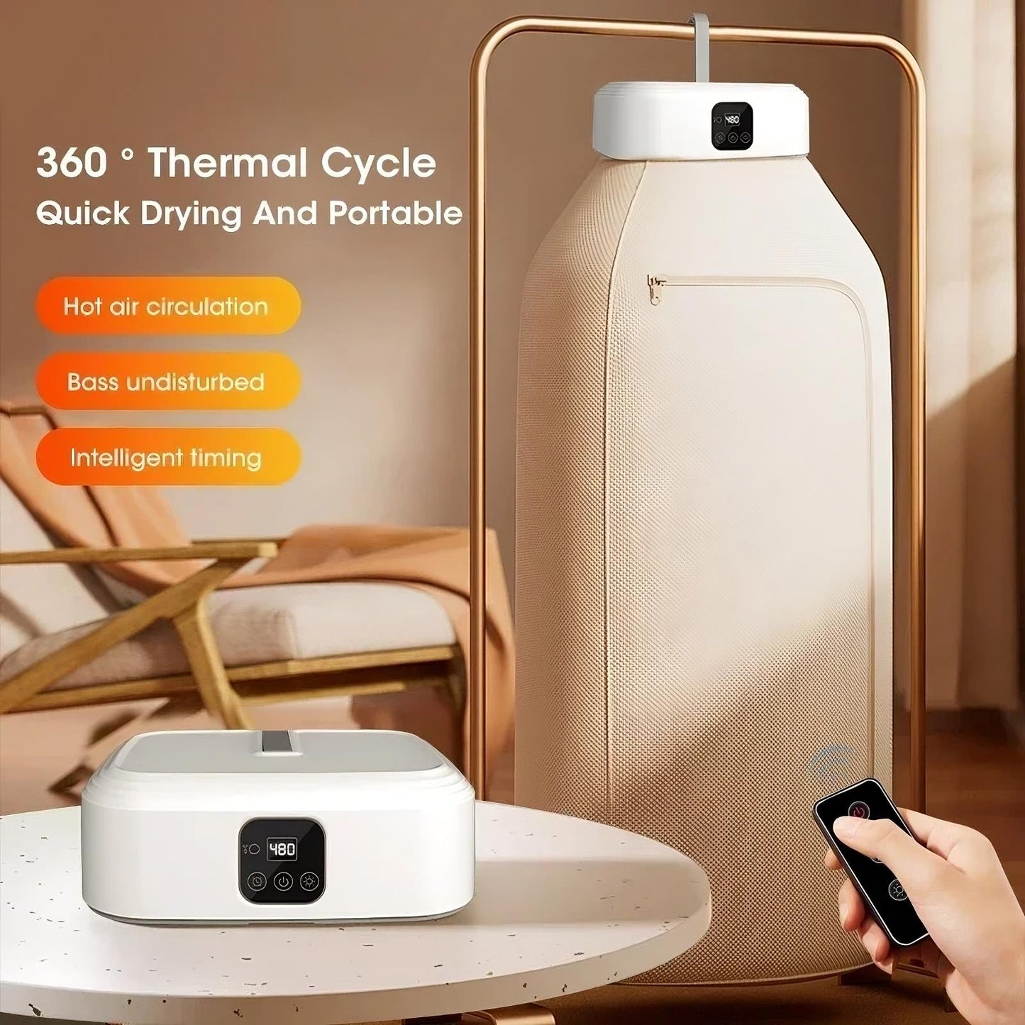 Foldable Electric Travel Clothes Dryer Compact Laundry Machine