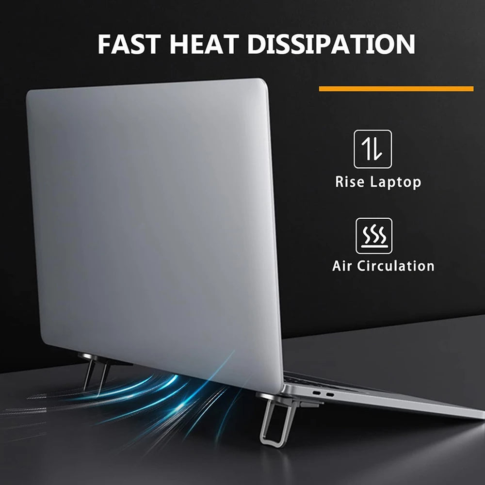 Foldable Laptop Stand Portable Ergonomic Zinc Alloy Adjustable With Cooling Design
