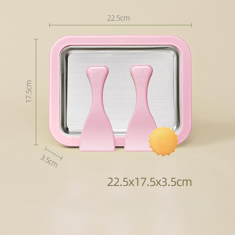 Frozen Dessert Plate Ice Cream Maker Pan Rolled Ice Cream DIY With 2 Scrapers