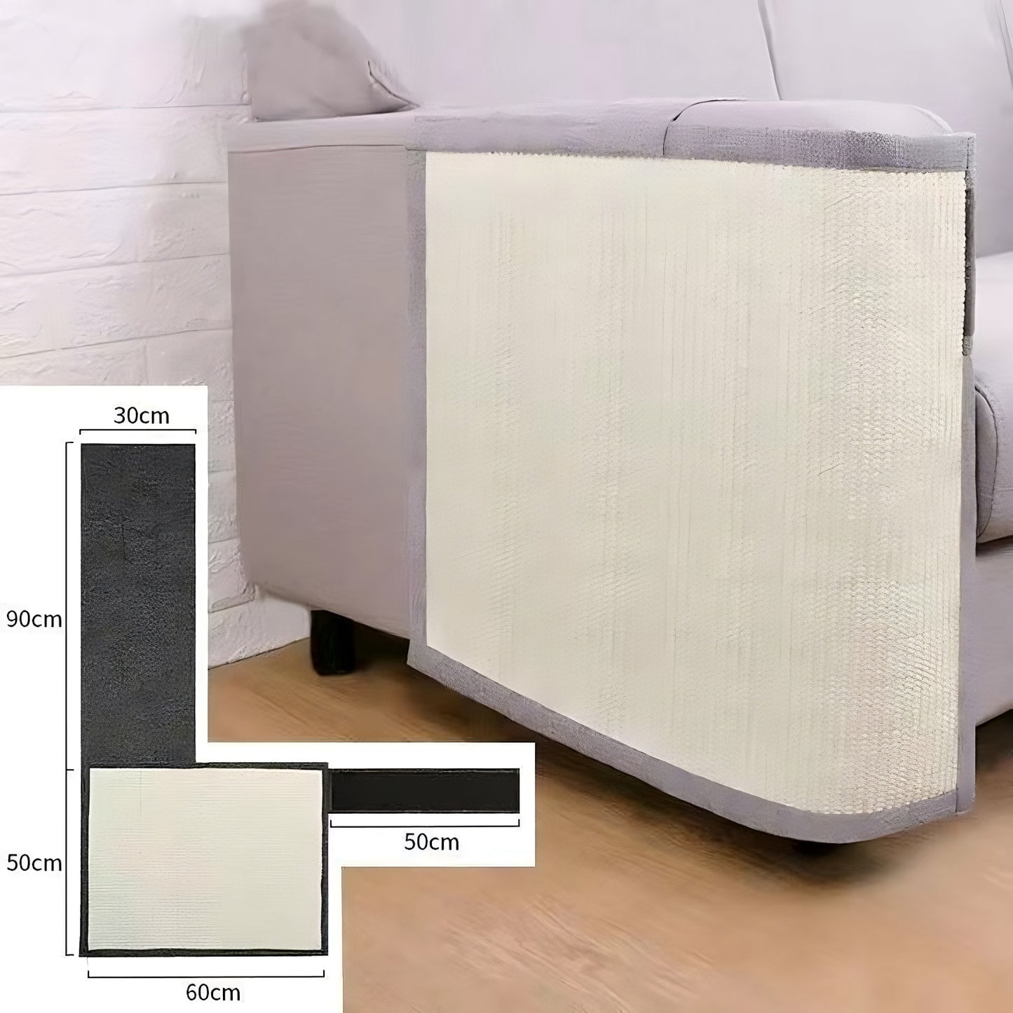 Furniture Guard Sisal Cat Scratch Protector For Left Arm Of Sofa