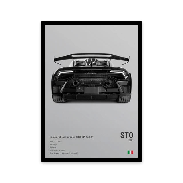 high detail car wall art canvas