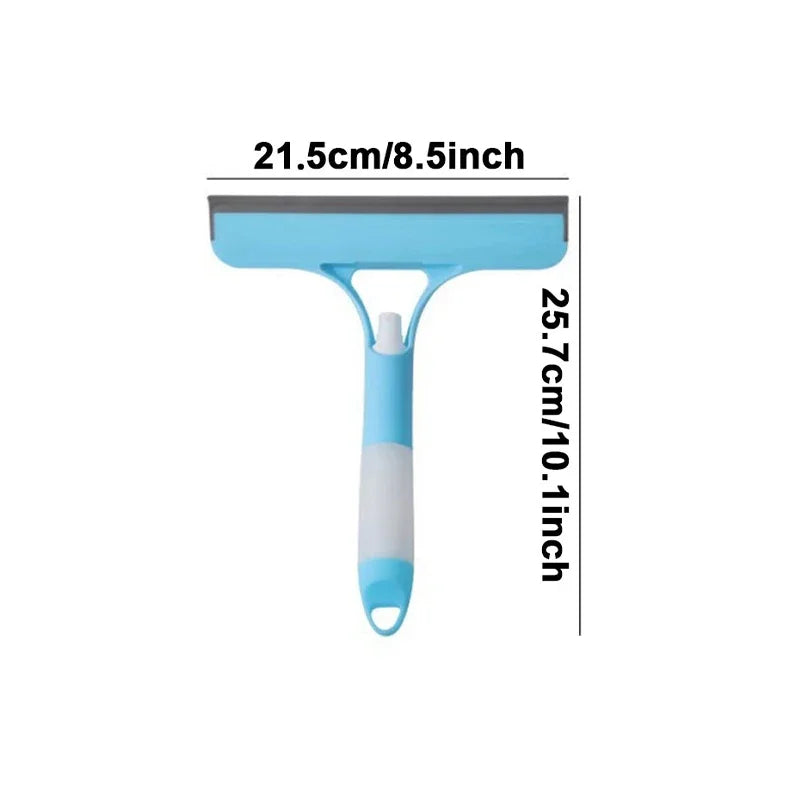 Household Window Car Window Cleaner 3 in 1 Tool With Spray Bottle Microfiber Scrub Wiper Blade