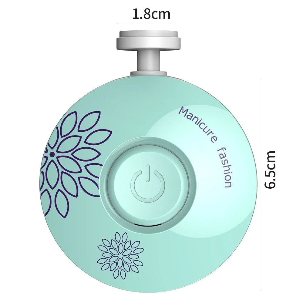 Infant Nail Trimmer Electric With 6 Grinding Heads Safe File For Babies