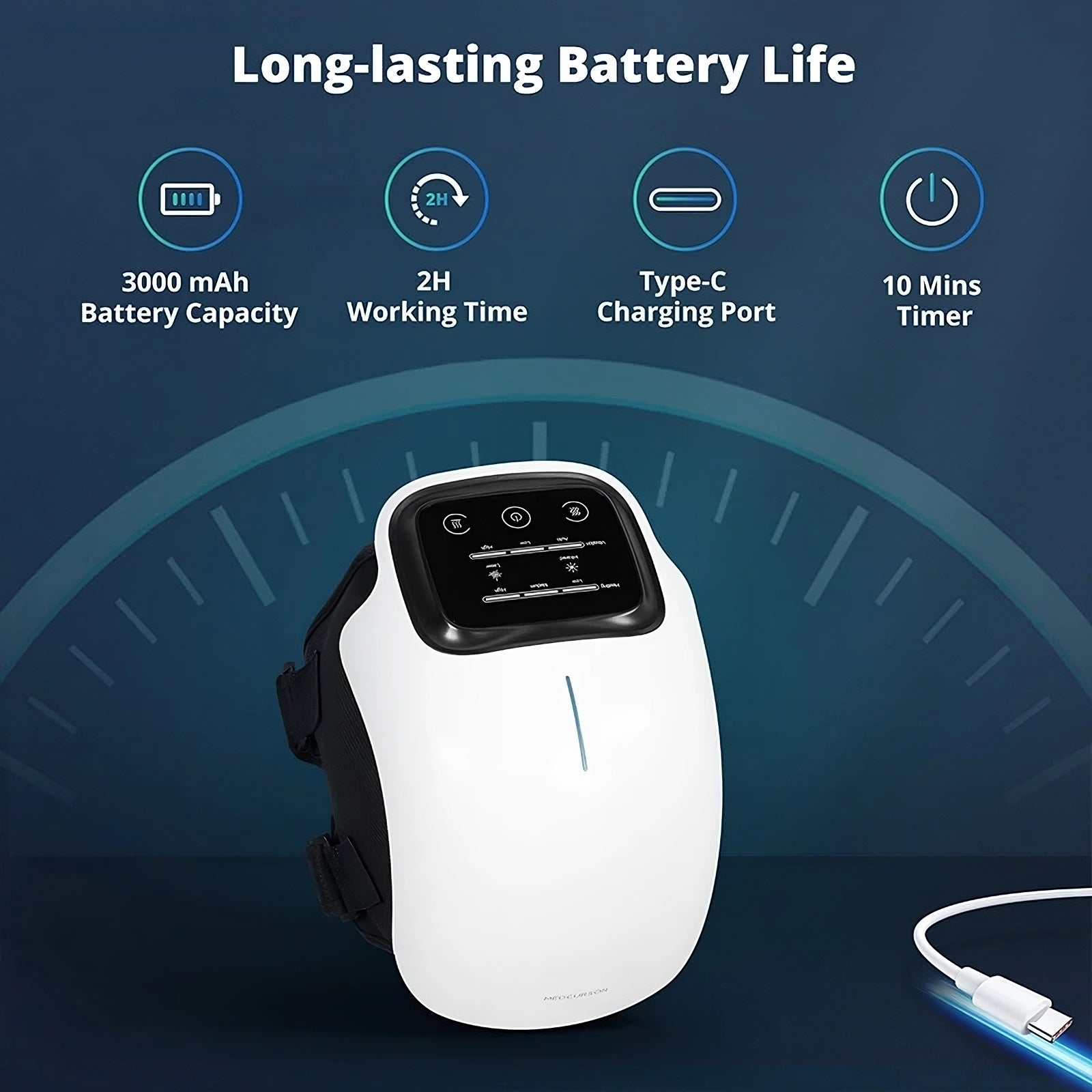 Infrarødt lys og vibrationsknæ massageapparat Trådløs elektrisk terapi