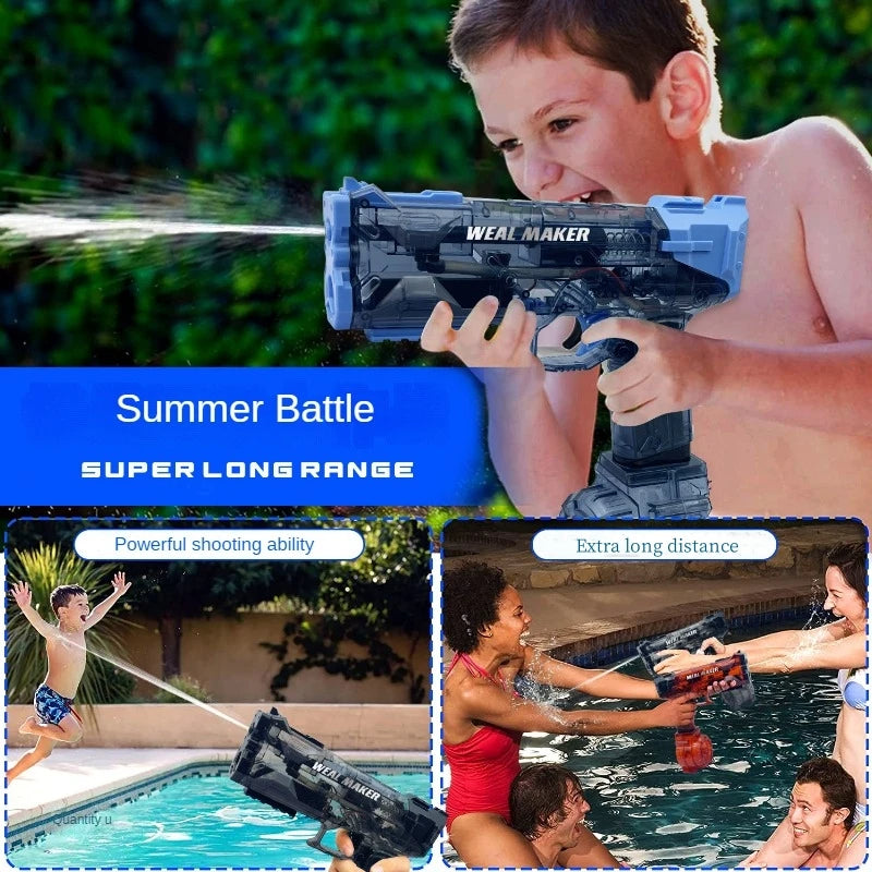 Interchangeable Magazines Firing Electric Water Gun High Pressure Automatic With Transparent Body