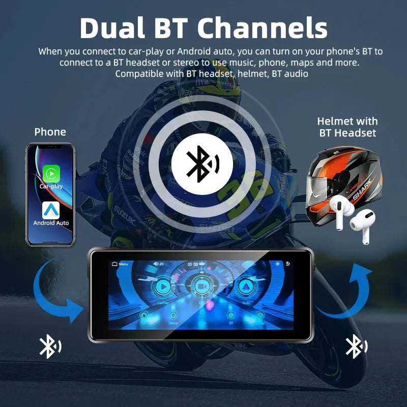 IP67 Waterproof 7 Inch Motorcycle GPS Display With Touchscreen Navigation