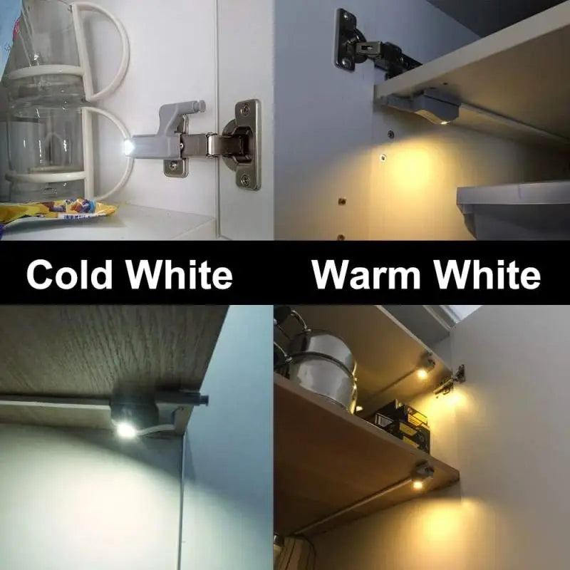 LED Cabinet Hinge Lights Motion Activated Battery Powered Wardrobe 10 Pack Automatic Door Sensor