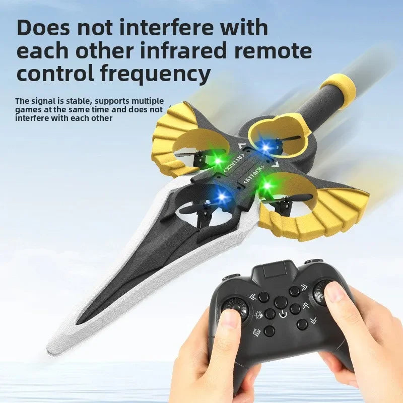 LED Lights Flying Sword Drone RC Glider Gesture Control 360 Flip Stunts 3 Speed Modes