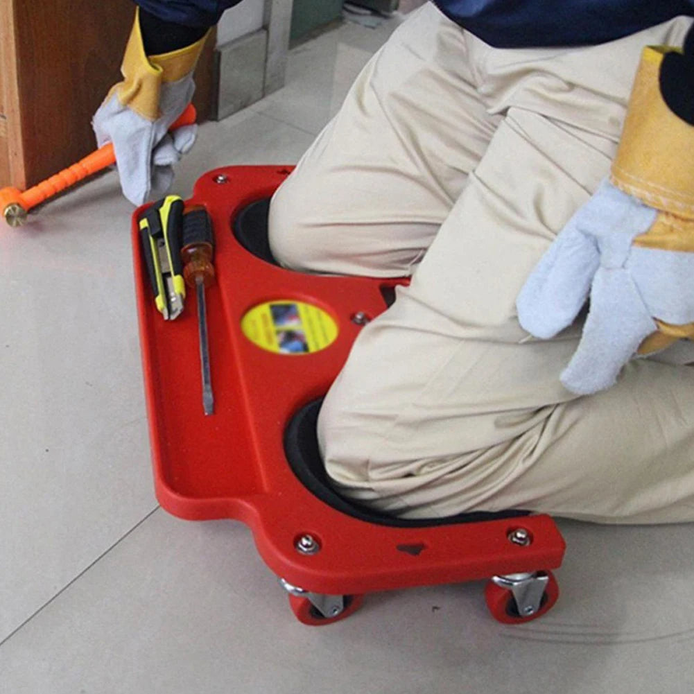 Mobile Knee Creeper With Rolling Wheels Cushioned Pads And Tool Tray