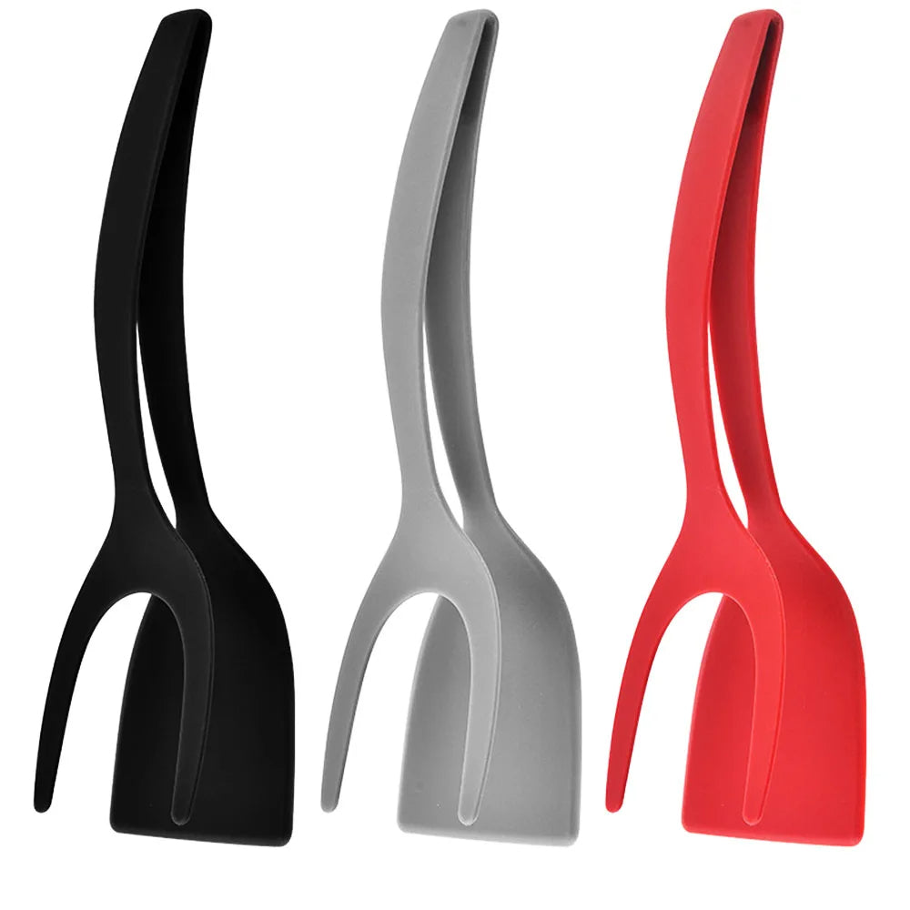 Multi Use 2 In 1 Spatula Tongs Premium Non Stick Flip Utensil For Kitchen Grilling