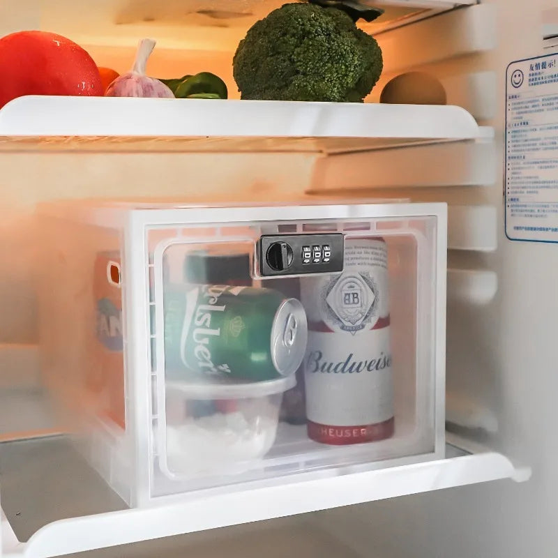 Personal Items Fridge Lock Box Clear Lockable Refrigerator Storage Container With Combination Lock