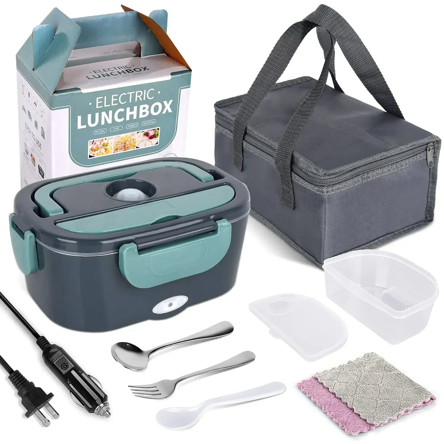 Portable Electric Lunch Box With Stainless Steel Container 1.5L PTC Heater
