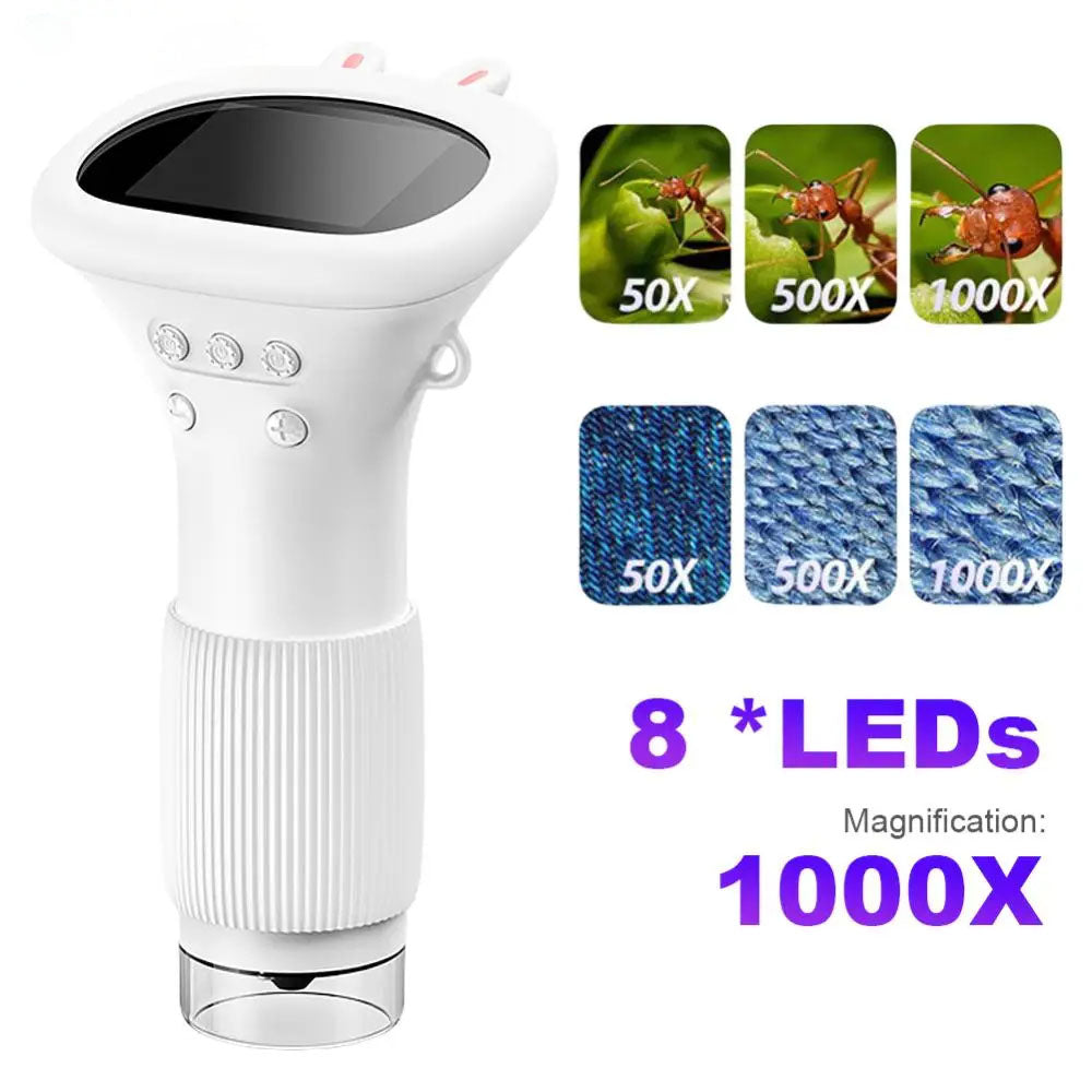 Microscópio de Mão Portátil para Crianças Estudantes e Investigação