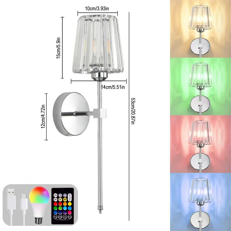 مصباح حائط LED RGB محمول قابل لإعادة الشحن مع إضاءة تحكم باللمس