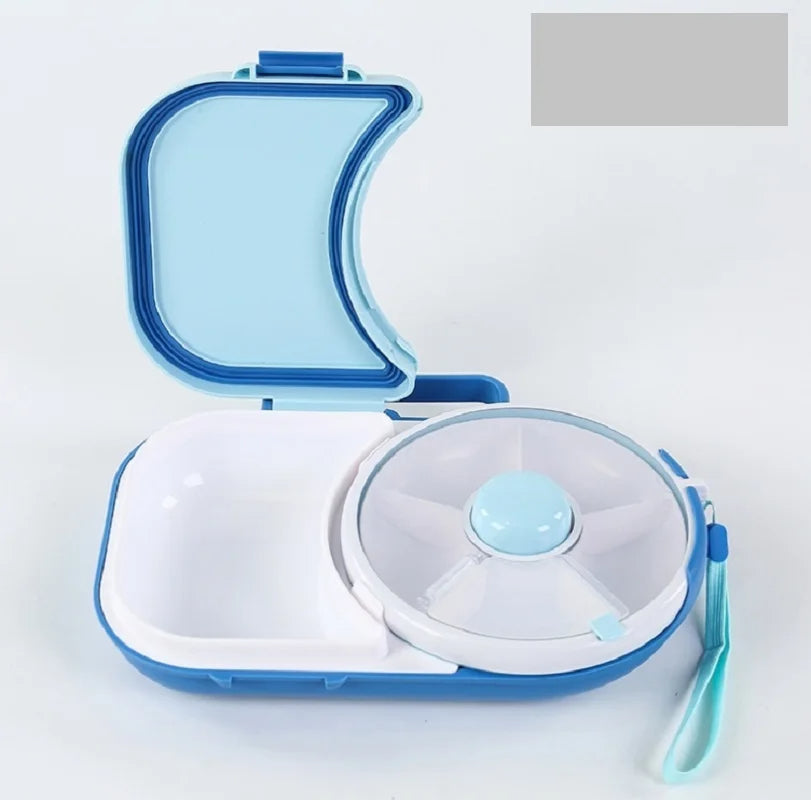 Portable Rotating Kids Lunchbox BPA Free 5 Compartment Snack Container