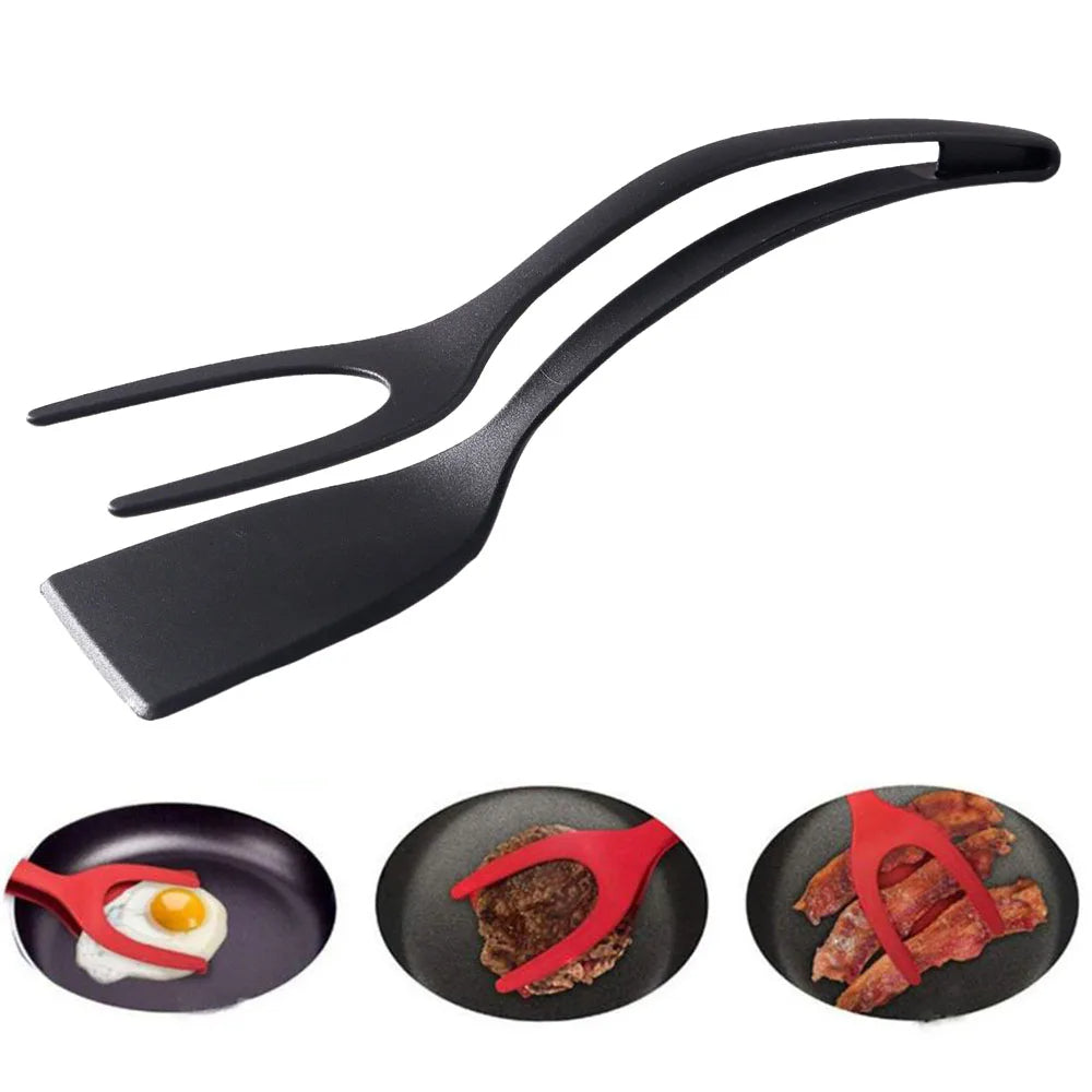 Premium Non Stick 2 In 1 Spatula Tongs Kitchen Grip Utensil For Cooking And Food Serving