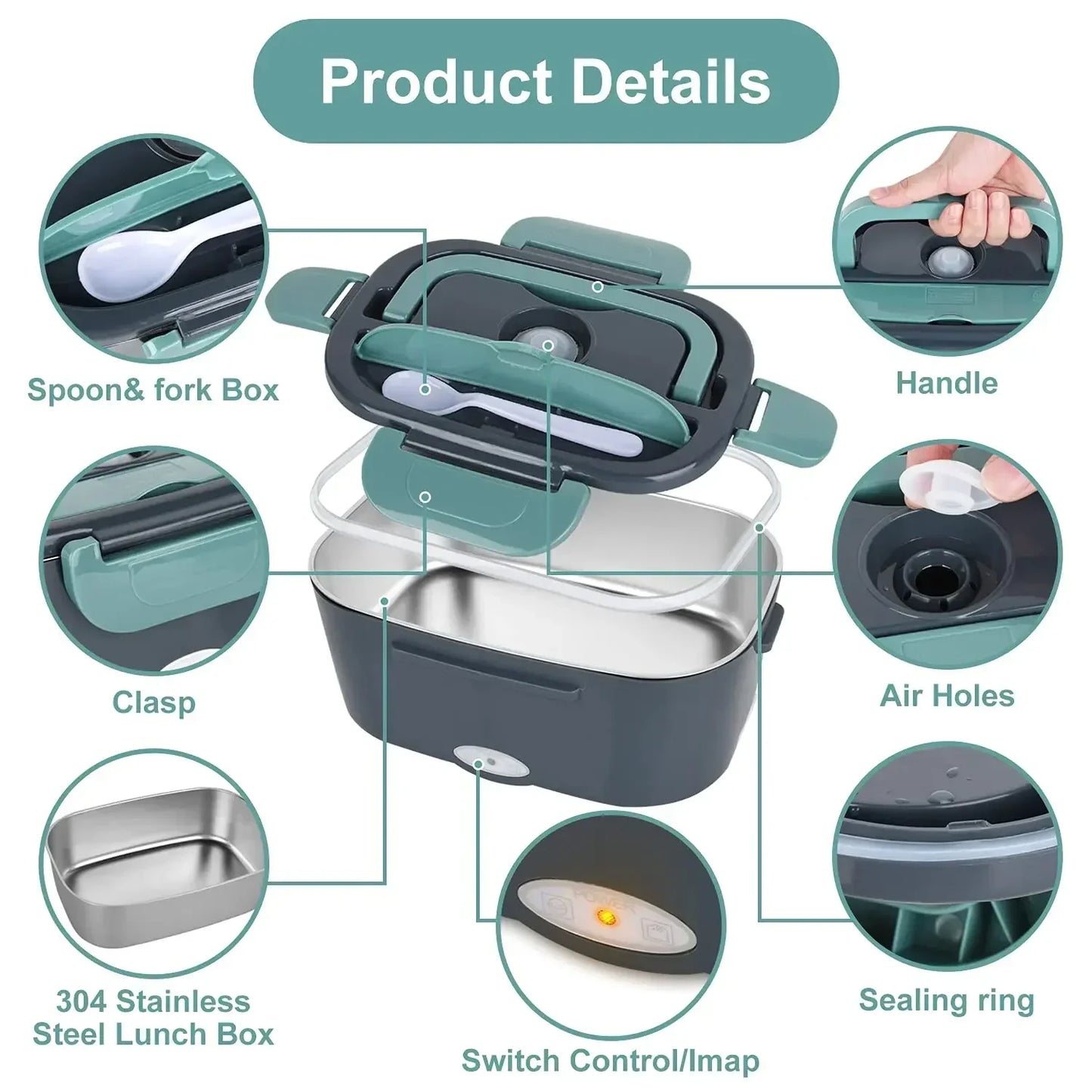 Premium Portable Electric Food Warmer Lunch Box With PTC Technology