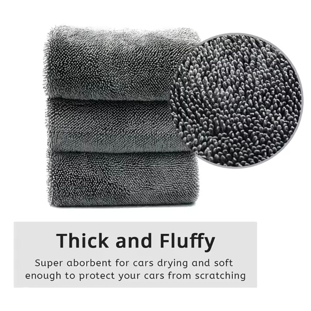 Professional 1200GSM Ultra Absorbent Microfiber Twist Car Drying Towel Streak Free Scratch Free