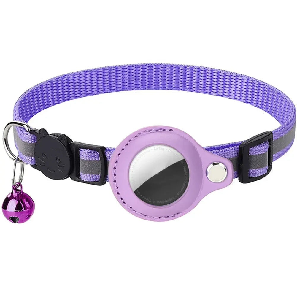 Reflective Cat Collar AirTag Compatible Breakaway Safety Buckle For Pet Tracking