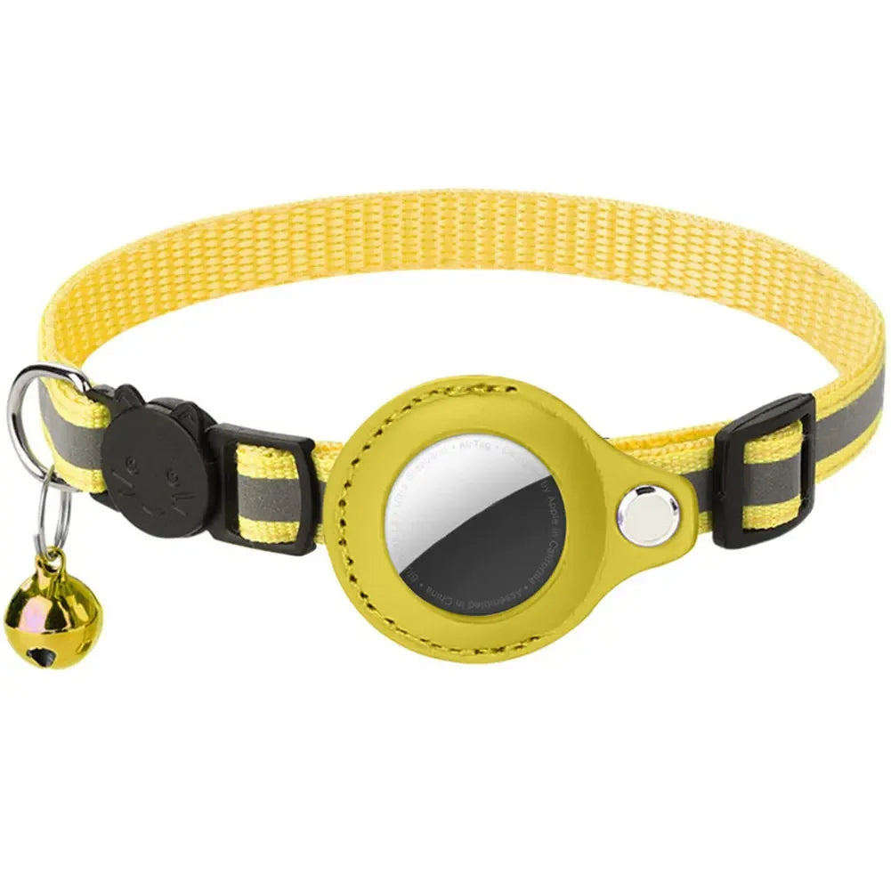 Reflective Cat Collar With AirTag Holder Breakaway Buckle Night Visibility Tracking