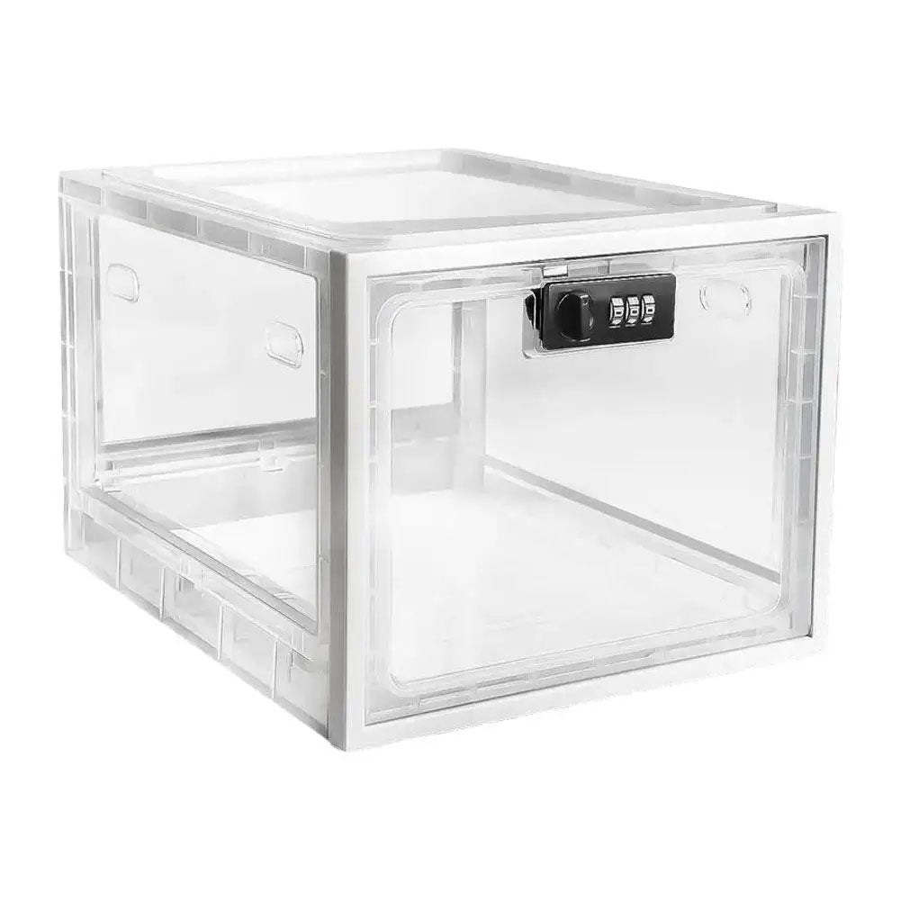 Refrigerator Fridge Lock Box Clear Storage Container With Combination Lock For Food Medicine