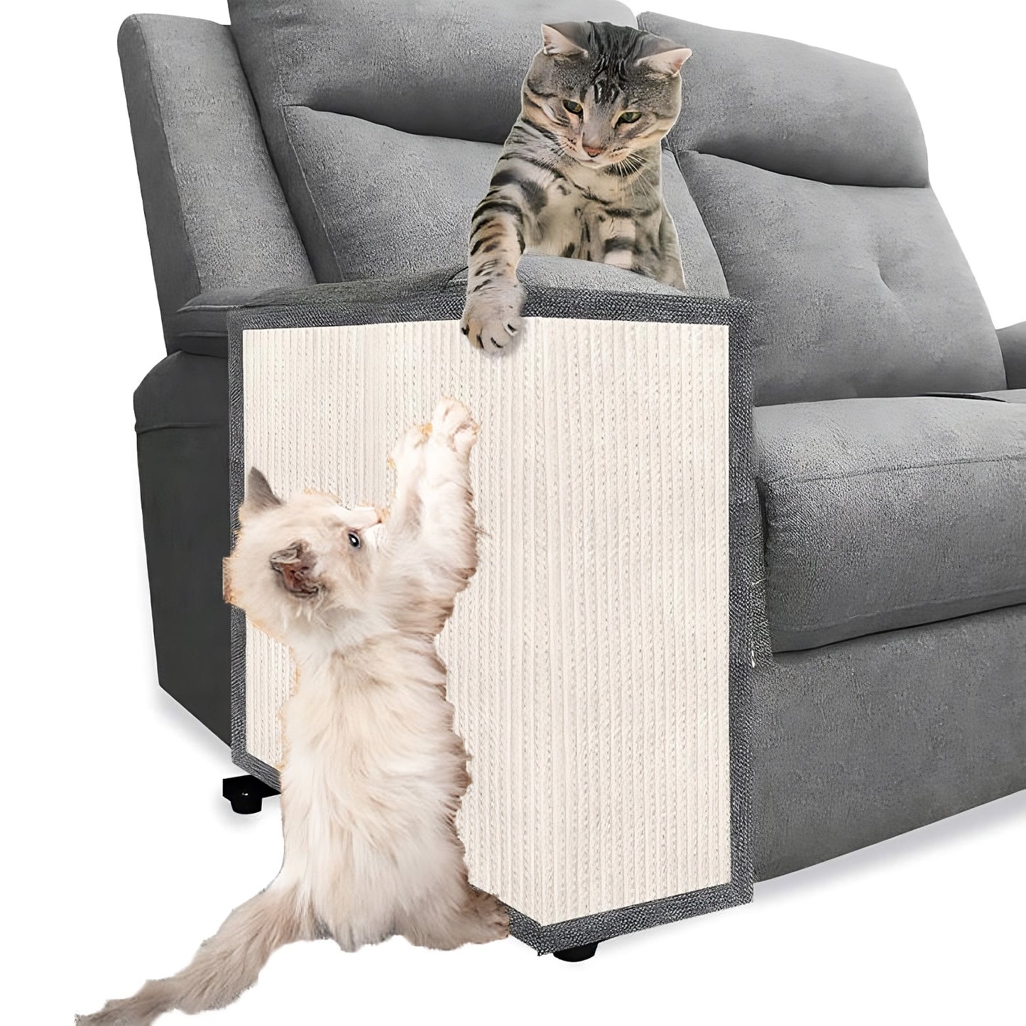 Sofa Armrest Guard Natural Sisal Cat Scratch Protector Left Side