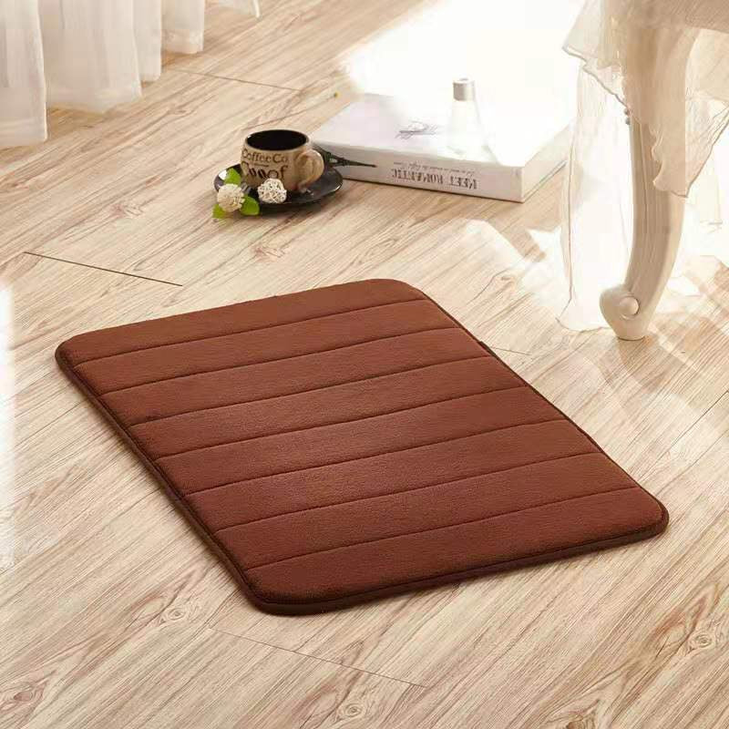 Soft Coral Velvet Memory Foam Bath Mat Premium Ultra Absorbent Non Slip